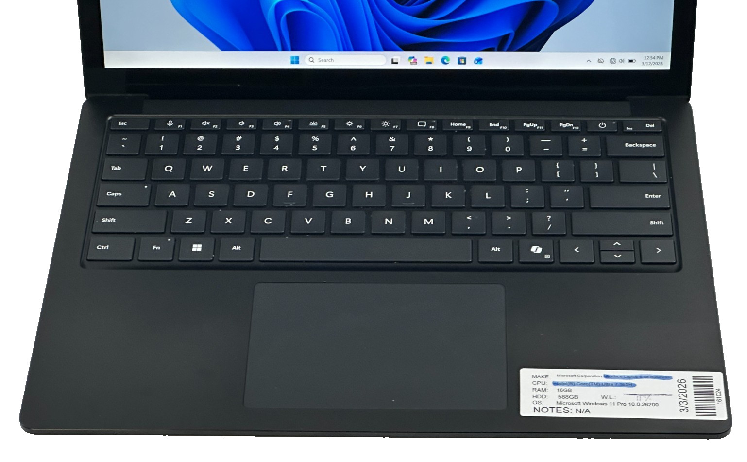 MICROSOFT SURFACE 6 LAPTOP ULTRA 7 165H @ 3.80 GHZ 16GB RAM 588GB SSD (lp668)