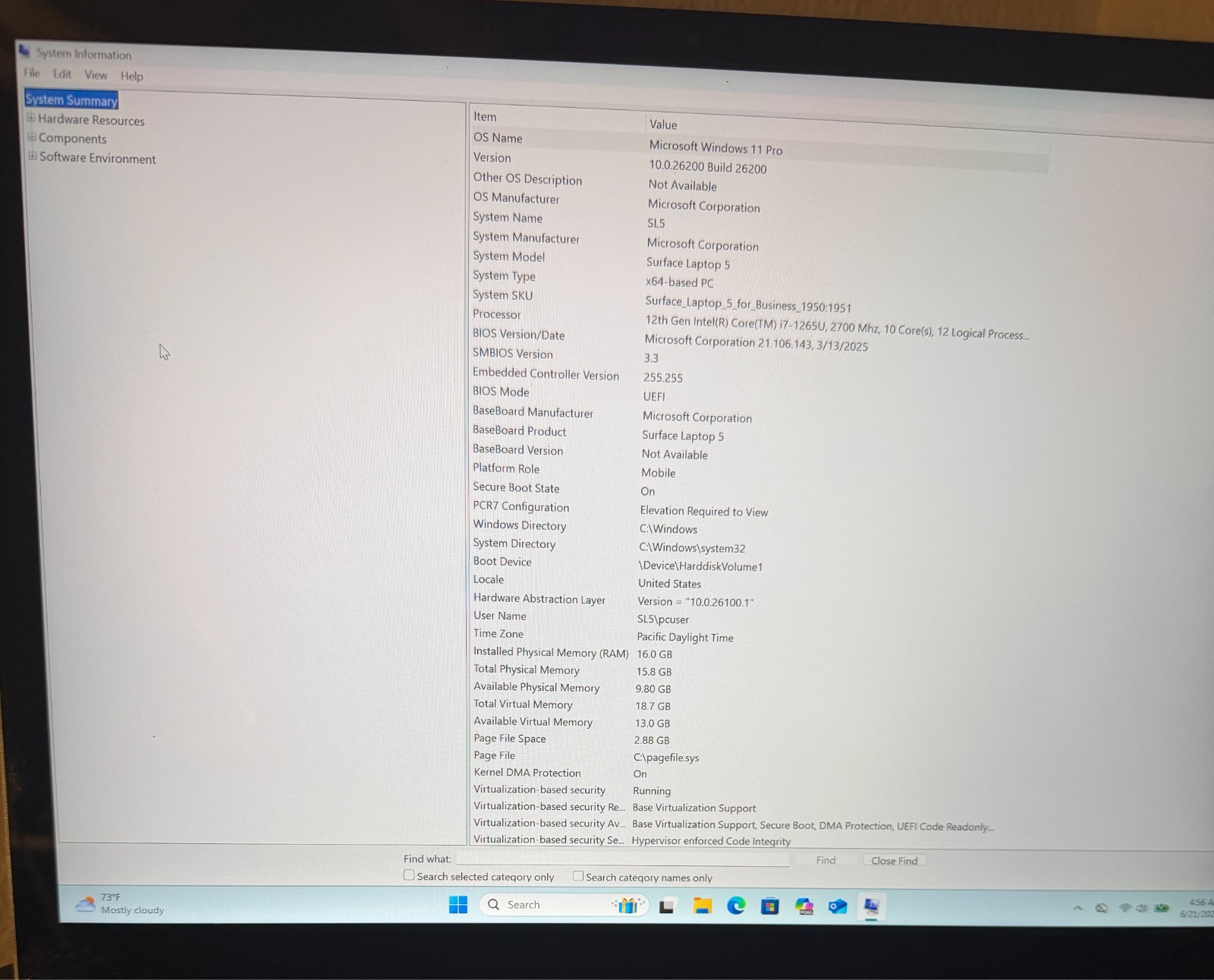 Microsoft Surface Laptop 5 13.5″ i7-1265U 16GB Ram 256GB SSD Good Condition