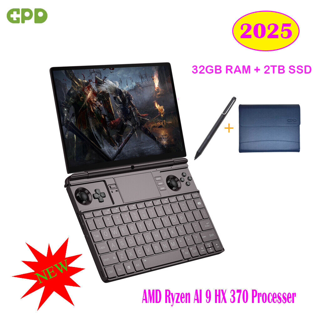 GPD WIN Max 2 Game Console 10.1″ AMD Ryzen AI 9 HX 370 Mini PC Laptop 32GB+2TB