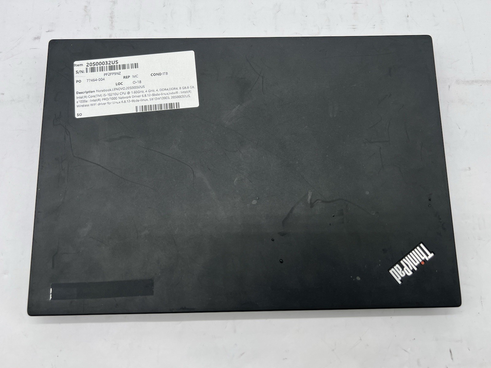 Lenovo ThinkPad T14 Gen 1, Core i5-10210U, @ 1.60GHz, 16GB RAM-No HDD/OS/Adapter