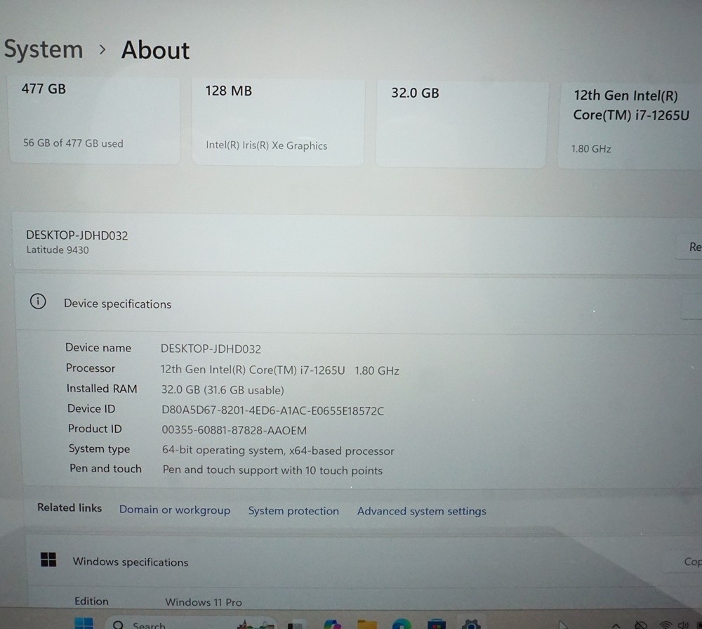 Dell Latitude 9430 2-in-1 14″ QHD+ i7-1265U 1.8GHz 32GB RAM 512GB SSD Win11 Pro