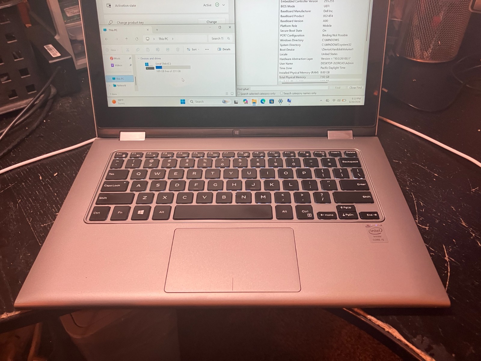 Dell Inspiron 7348 15″ Laptop i5 2.7GHz 8GB RAM 240GB SSD Win 11 Pro 2in1 Touch