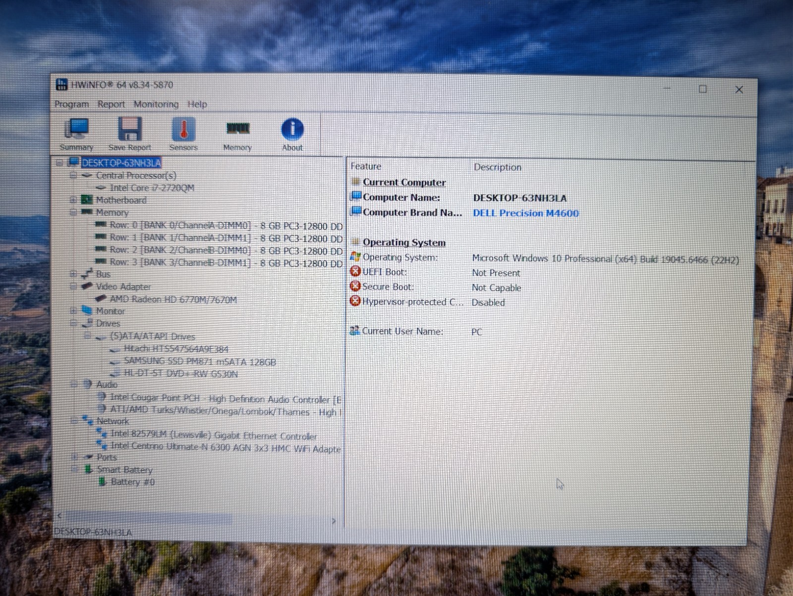 DELL PRECISION M4600 | i7-2720QM 32GB 128GB SSD + 500GB HDD | Backlit Win 10 Pro