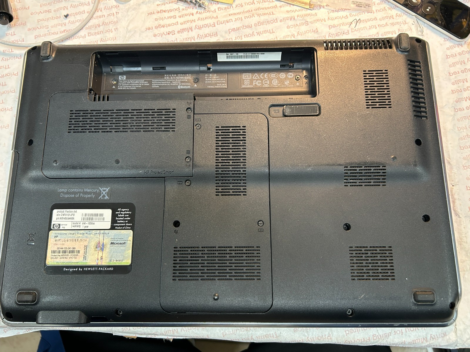 HP Pavilion DV6-1030US Motherboard Core 2 Duo T6400 2GHz 4GB & keyboard topcase