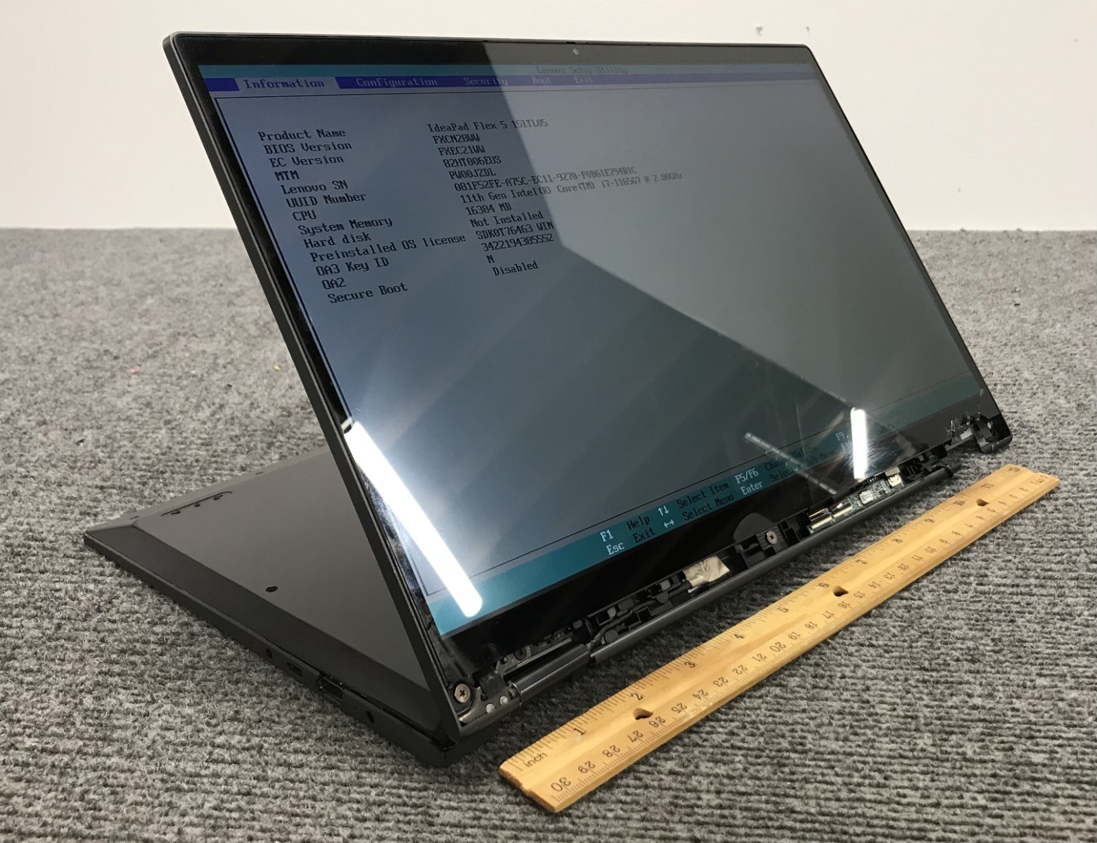 Lenovo IdeaPad Flex 5 14″ Laptop i7-1165G7 16GB RAM, No Storage, Boots to BIOS