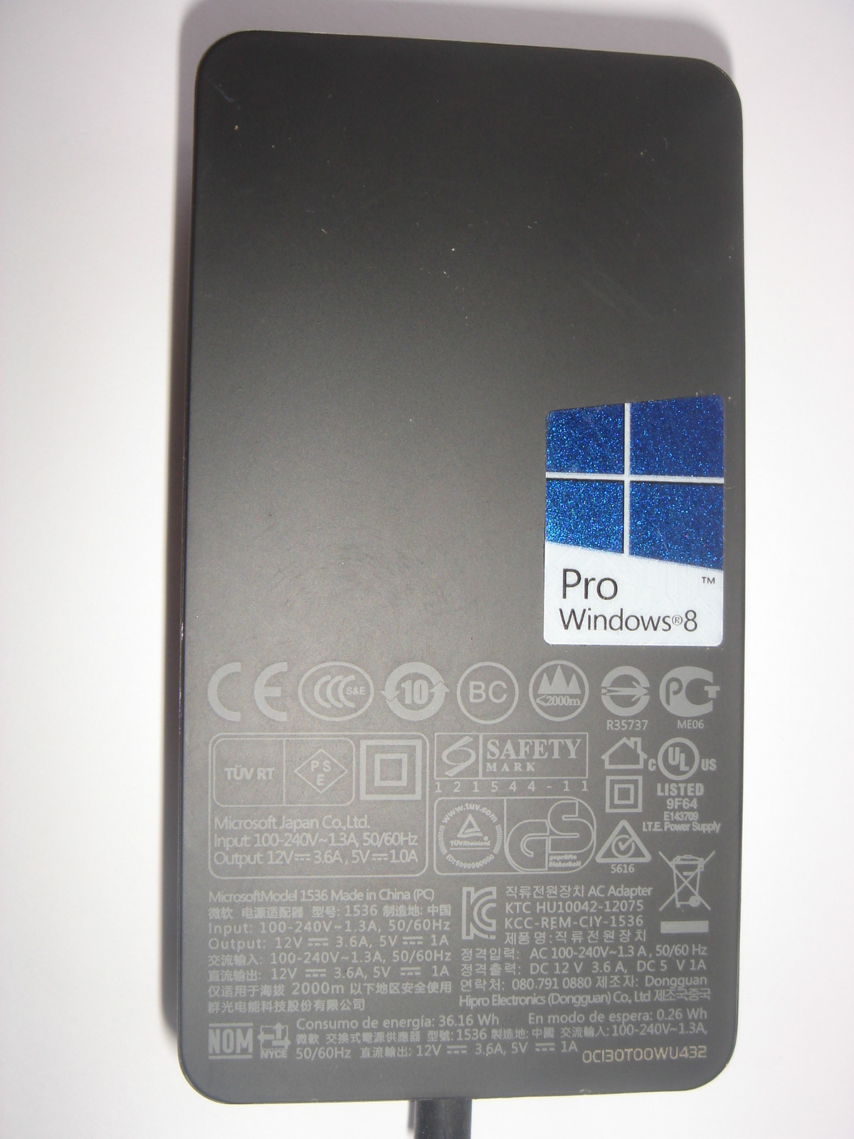 Microsoft 1625 Power Supply 12V 2.58A 36W Surface Pro 3 Tablet PC