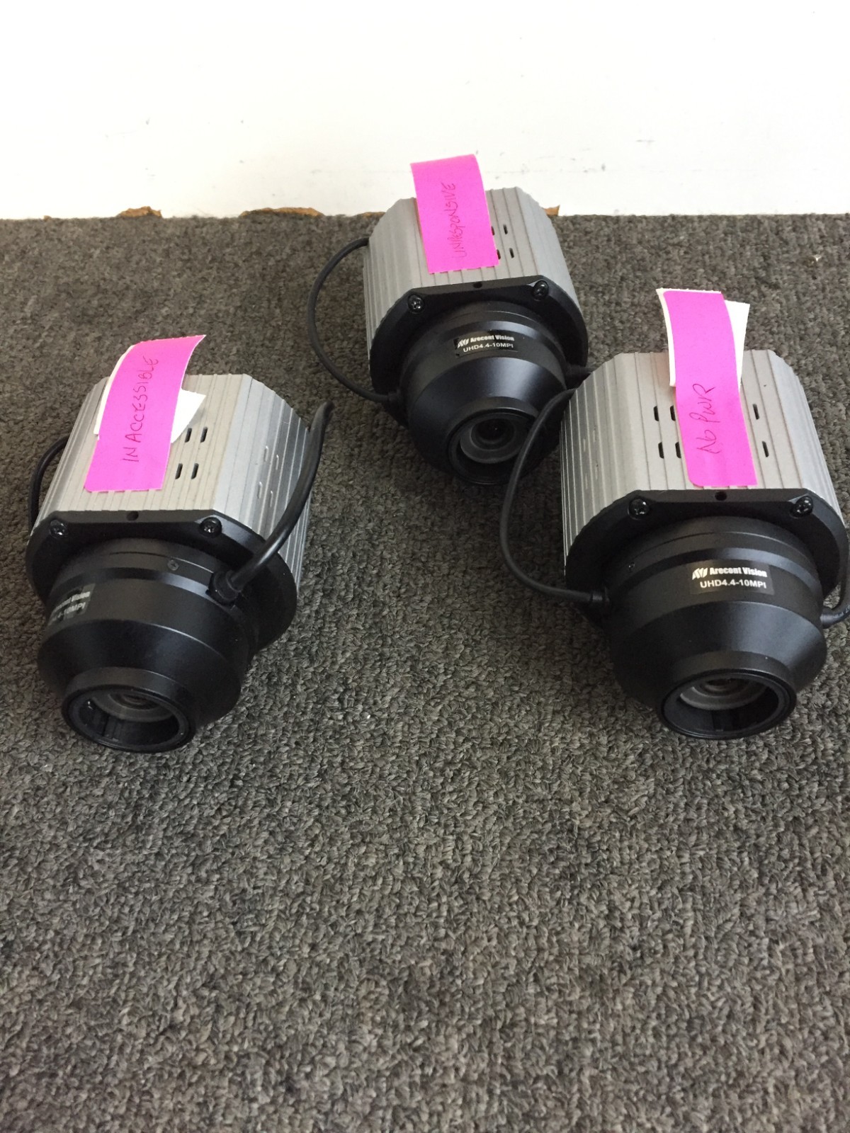 Lot of 3 Arecont Vision AV08ZMV-300 4K for parts/repair- Read