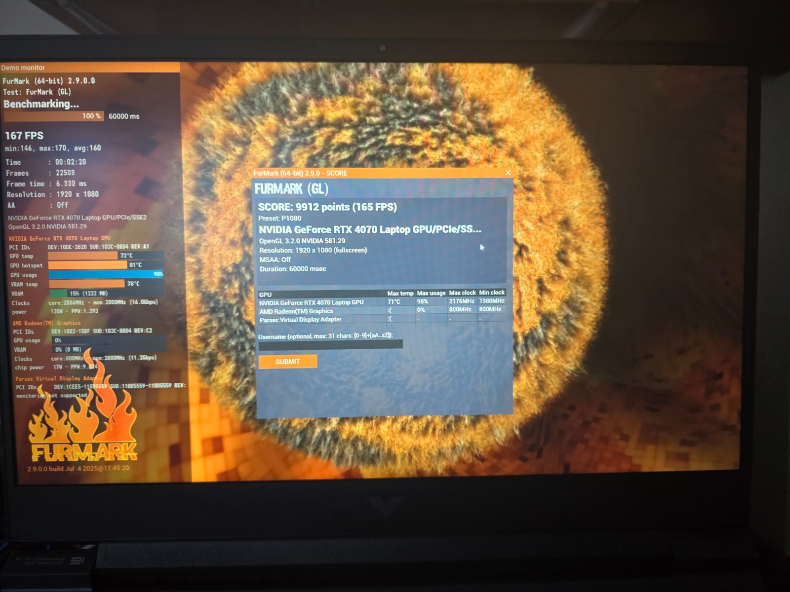 HP Victus 16 RTX 4070 Ryzen 7 7840HS Gaming Laptop – slightly used,with Warranty