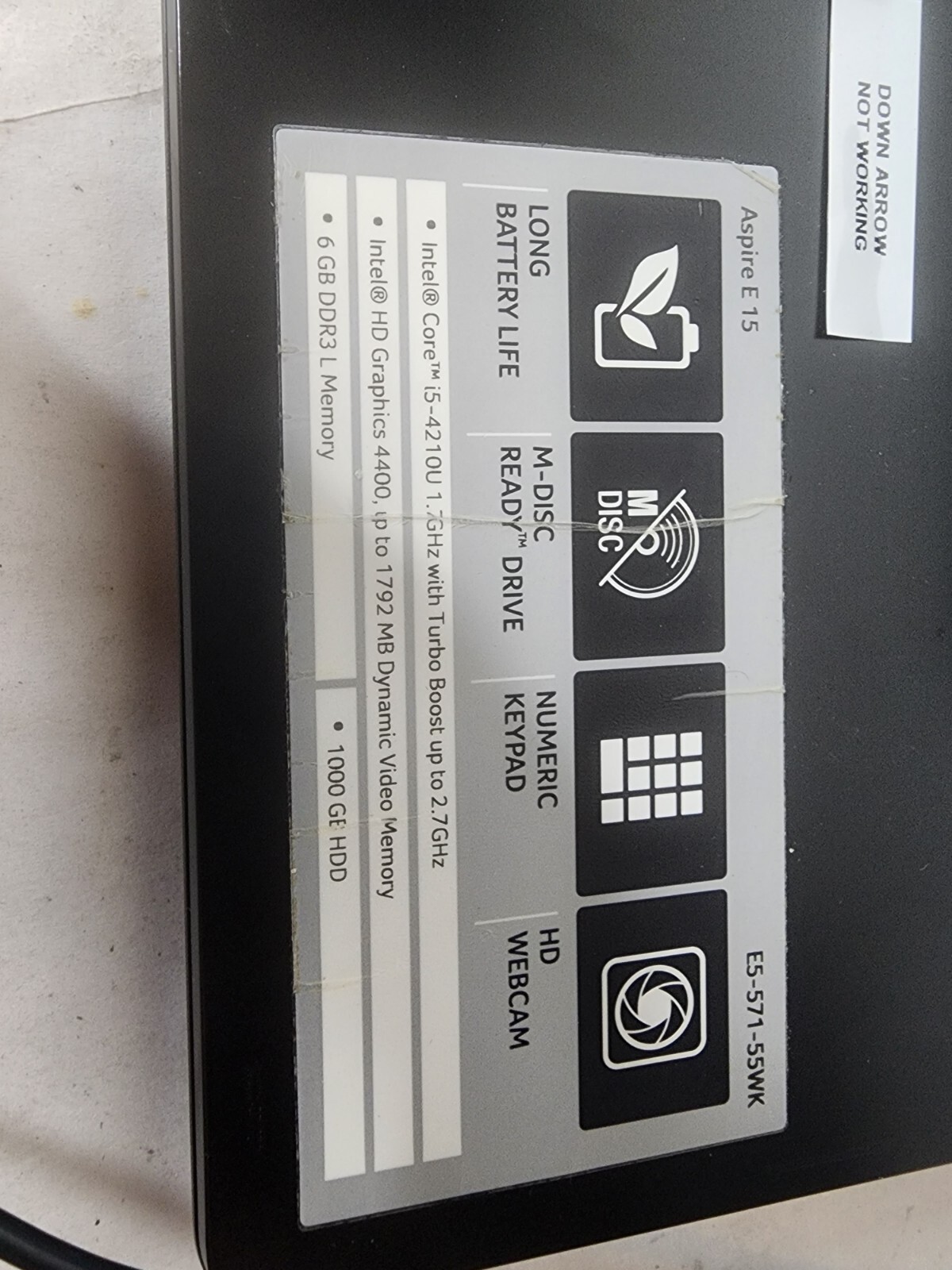 ACER ASPIRE E5-571 INTEL CORE I5-4210U @ 1.70GHz 6GB RAM 1TB HDD WIN-10H Read