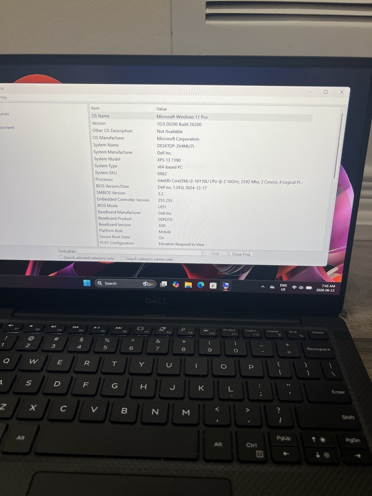 Dell XPS 13 7390 13” Laptop i3 10th Gen CPU 4G RAM 120G SSD Win 11 PRO + AC