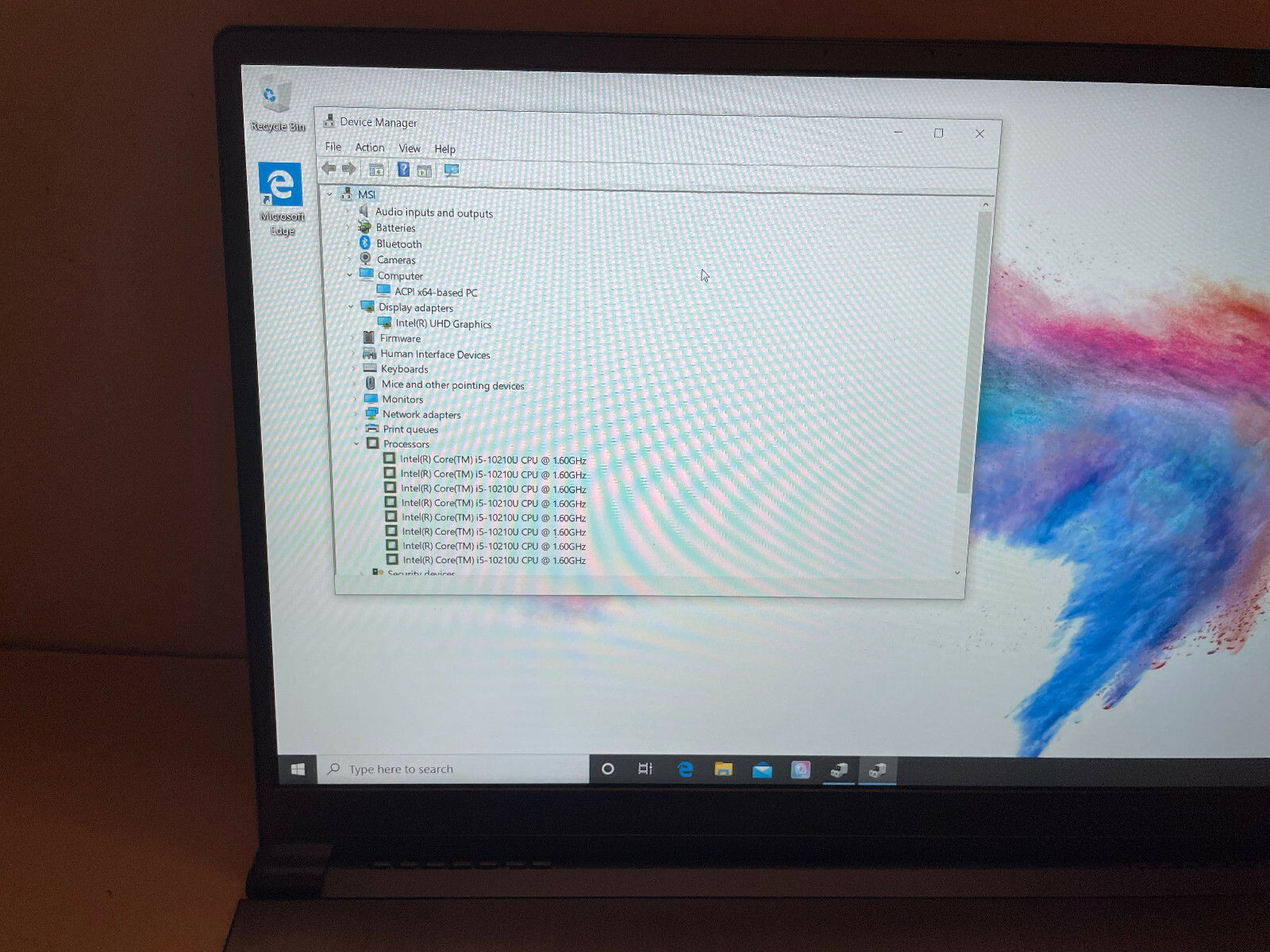 MSI Modern 15 A10M-455 15.6” Intel Core i5-10210U 1.6GHz, 8GB RAM, 512GB SSD