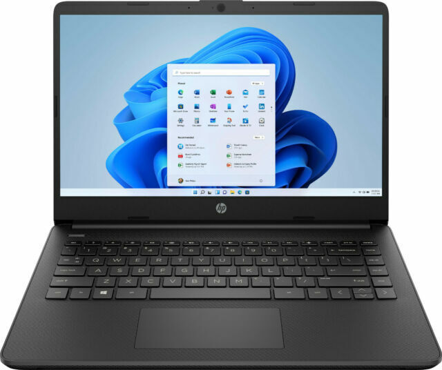 HP 14-DQ0051DX 14″ (64GB eMMC, Intel Celeron N, 2.60 GHz, 4GB) Laptop – Jet…