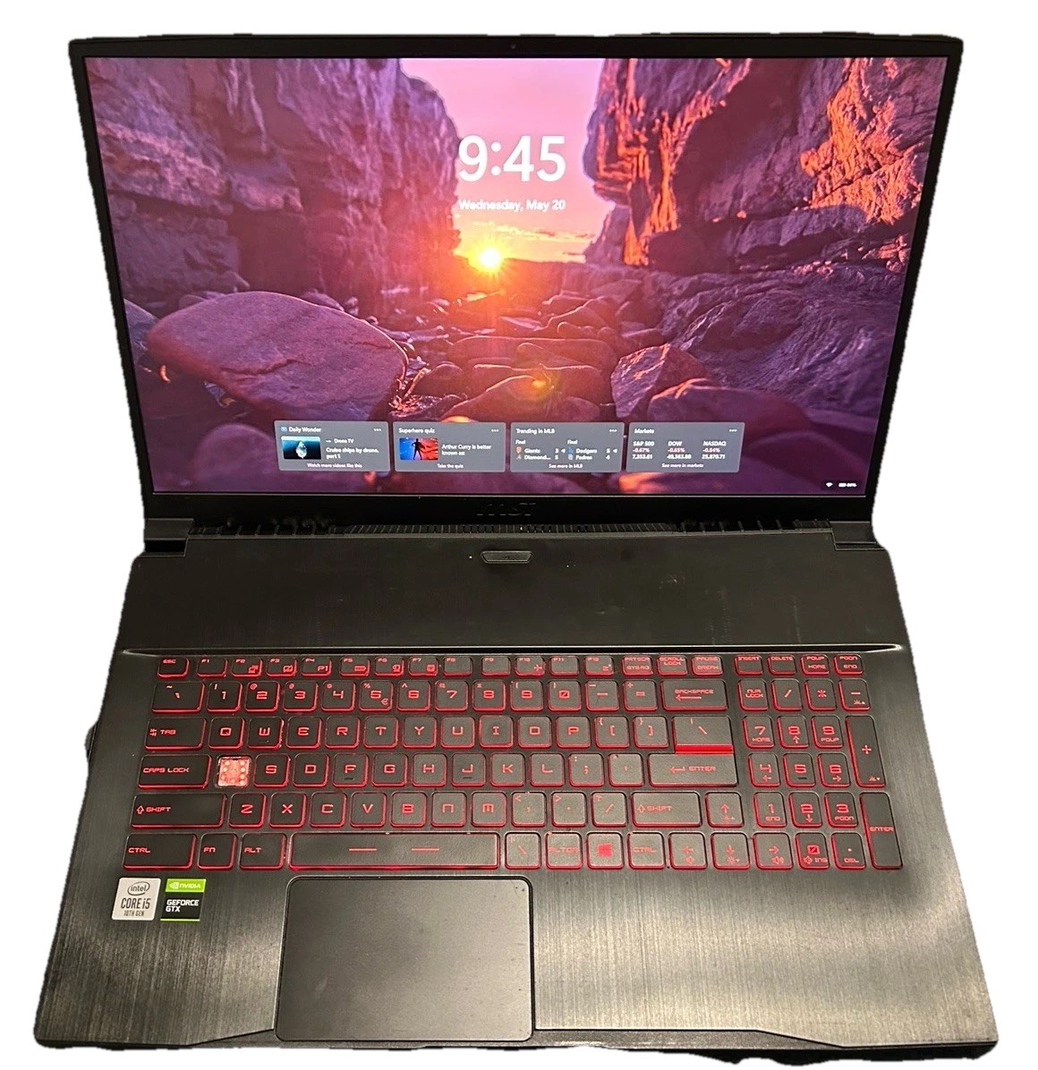 Gaming Laptop Used- Comes With Charger- One Missing Key- MSI Core i5 Nvidia Gtx