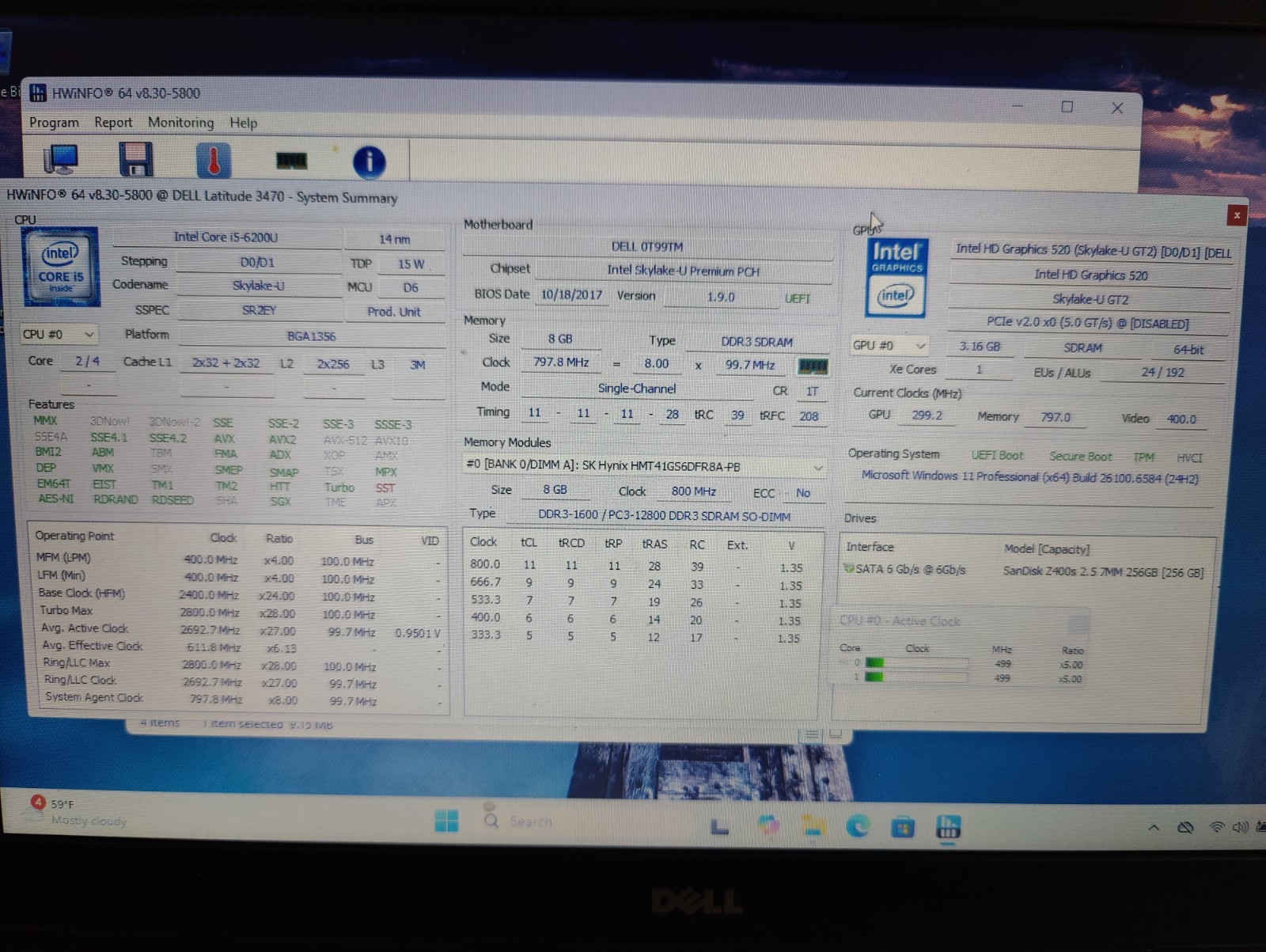 Dell Latitude 3470 Intel i5-6200U 2.30GHz 8GB RAM 256GB Win 11 Pro Tested!