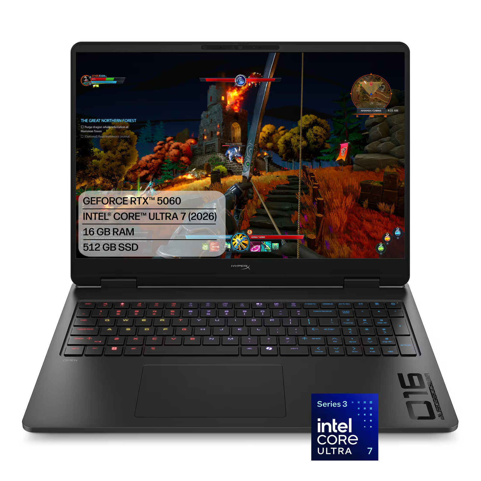 HyperX – OMEN 16″ 165Hz 2K Gaming Laptop – Intel Core Ultra 7 356H (2026) – 1…