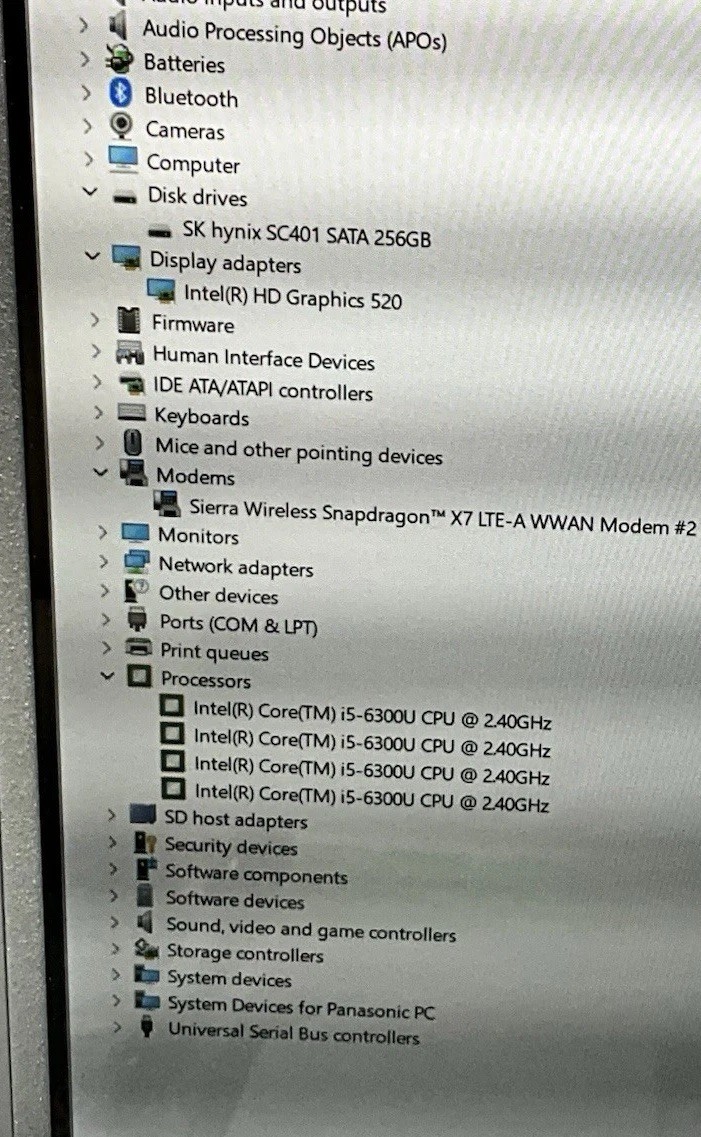 Toughbook Panasonic CF-33 I5-6300U 8GB RAM 256GB SSD Win11P W/CHARGER