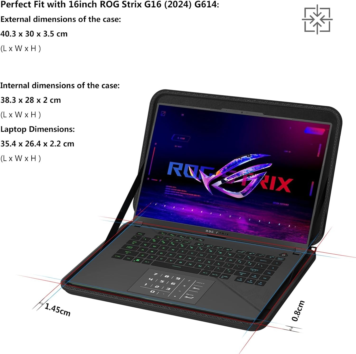 Hard Laptop Case for 16 inch ASUS TUF Gaming A16/F16 2025, ROG Strix Scar 16