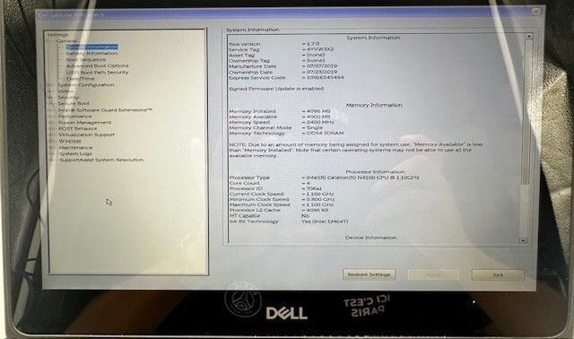2X DELL LATITUDE 3190 2-in1 11.6″ CELERON N4100 1.1GHz 4GB RAM NO HDD NO OS