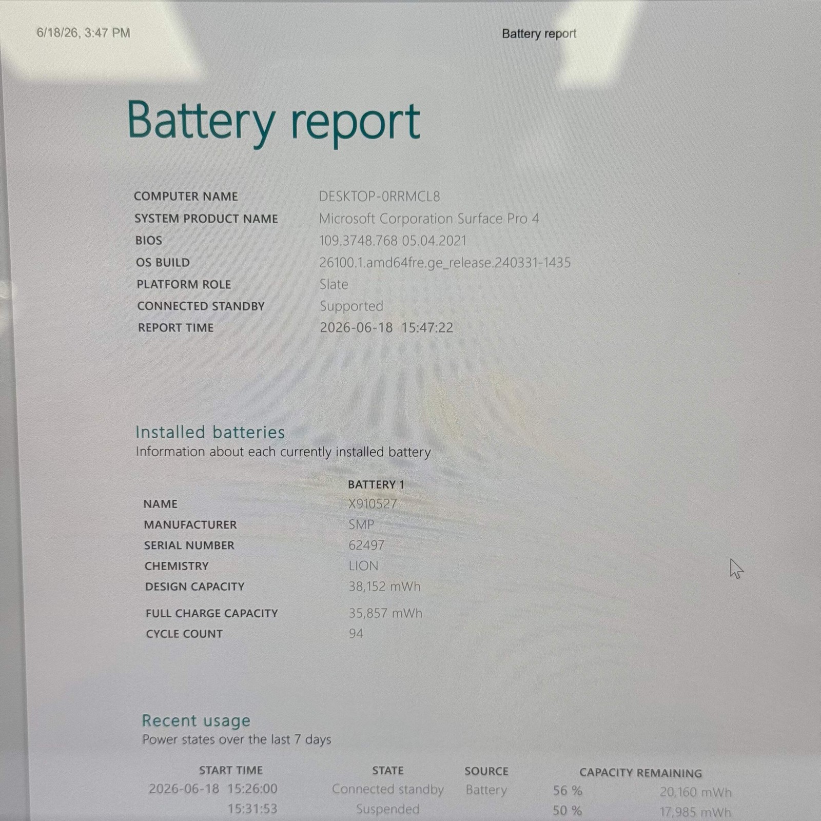 Microsoft Surface Pro 4 1724 12.3″ i5 2.5GHz 8GB RAM 256GB SSD