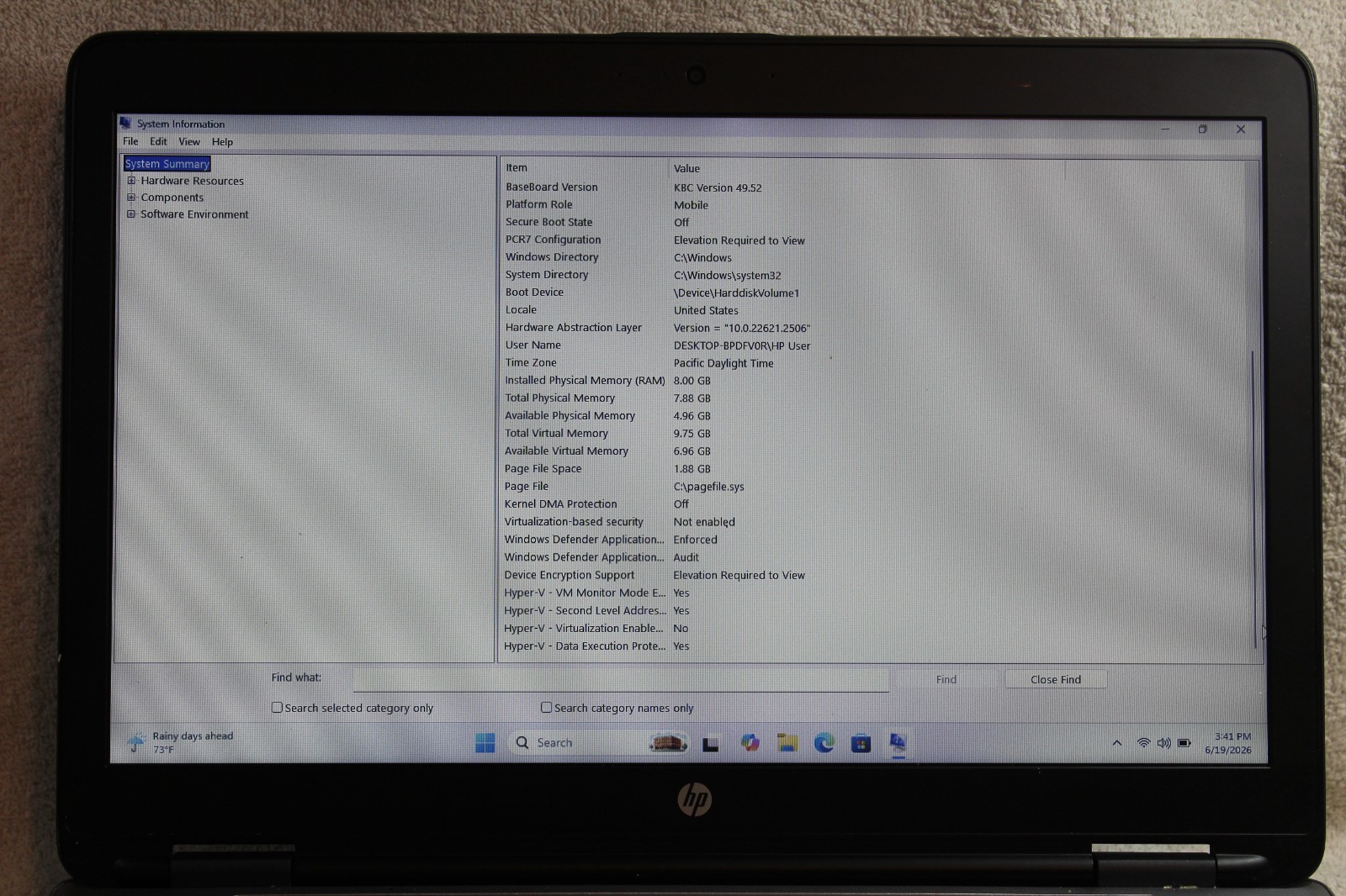 HP Probook 650 G3-I5 7200U@2.50GHz-256GB SSD-8GB-Windows 11 Pro-WebCam-Read All