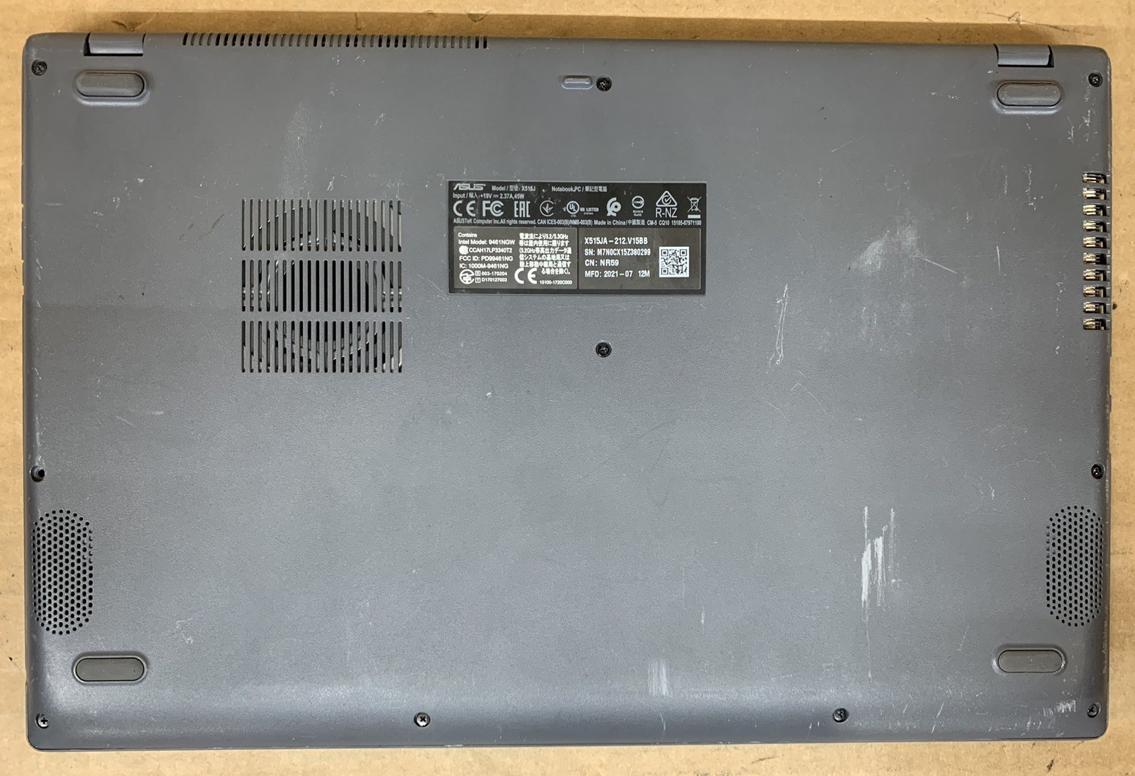 ASUS Vivobook X515J Intel Core i5-10th Gen 4GB DDR4 RAM, NO SSD/HDD/OS FOR PARTS