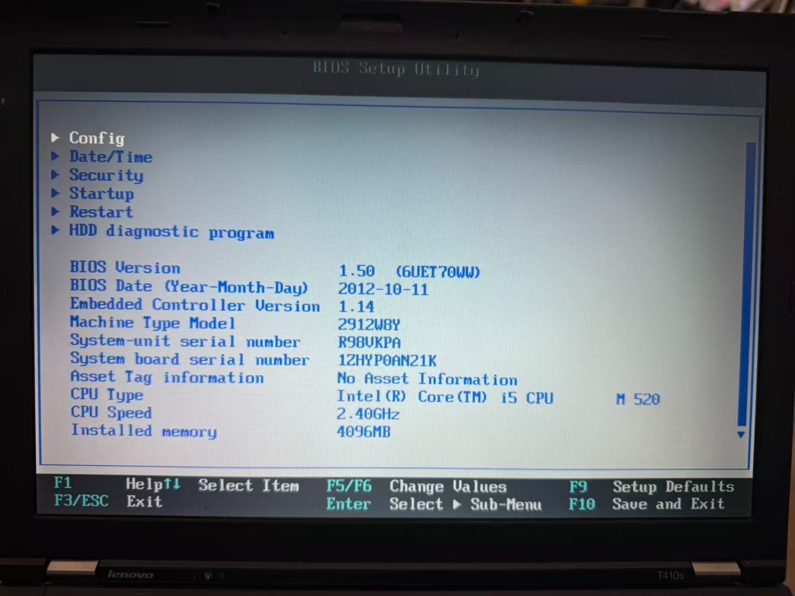 Lot of 5 Lenovo ThinkPad T410 i5‑520M 2.40GHz 4GB RAM Boots to BIOS No HDD