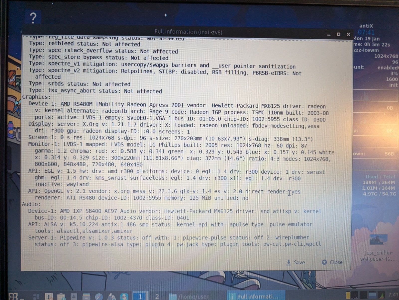 HP Compaq nx6125 Laptop – AMD Sempron 3100+, 60Gb HDD