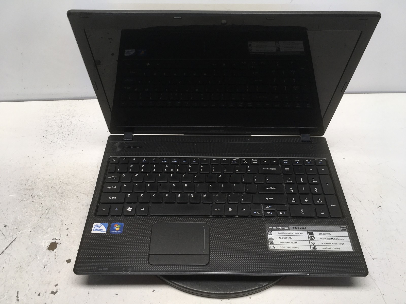 Acer Aspire 5336-2524 Intel Celeron 900 2.2GHz 3 GB NO HDD No Batt