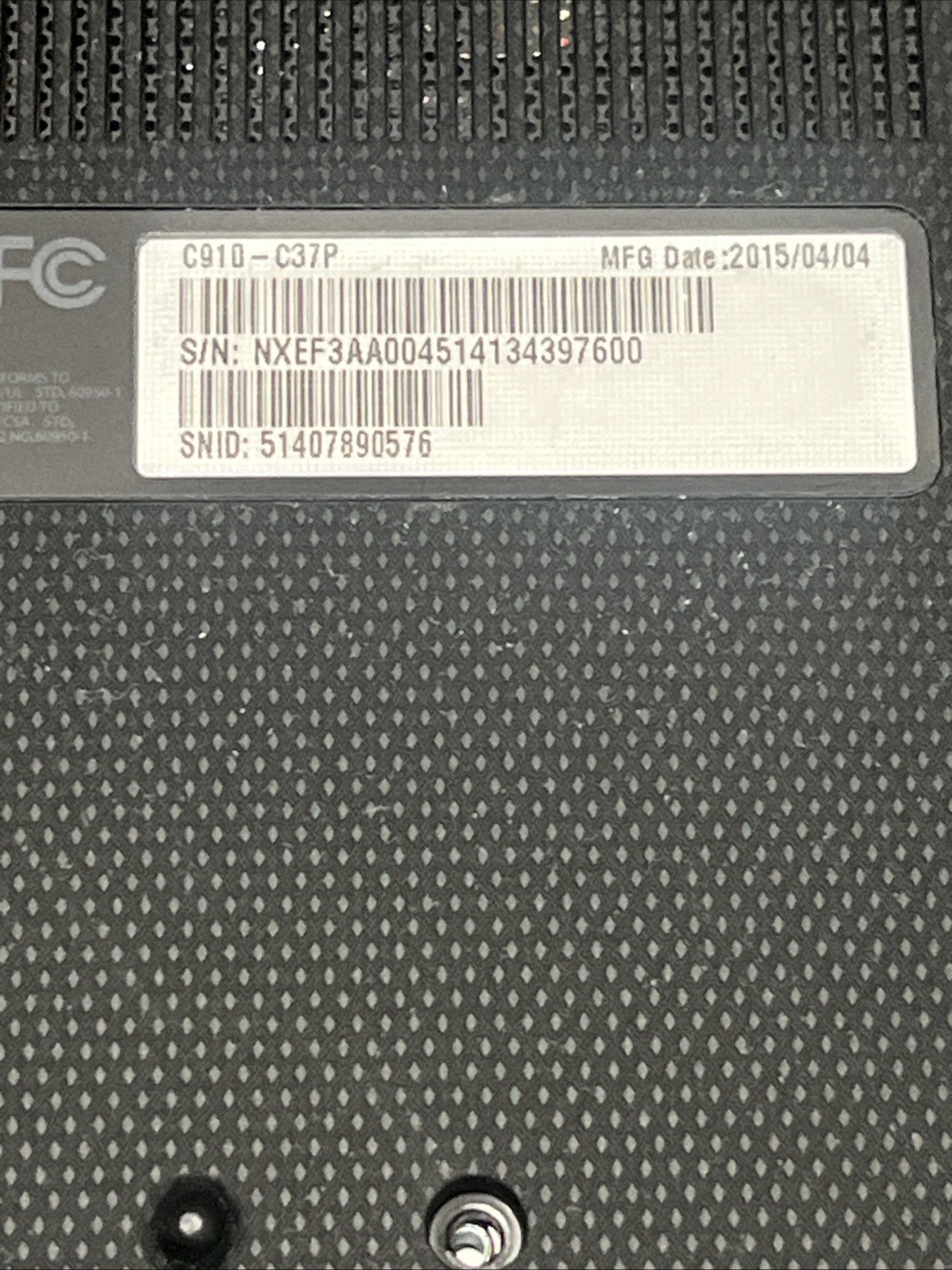 Acer Chromebook C910 C910-C37P CB5-571 Motherboard Intel Celeron 3205U 4GB @2L13