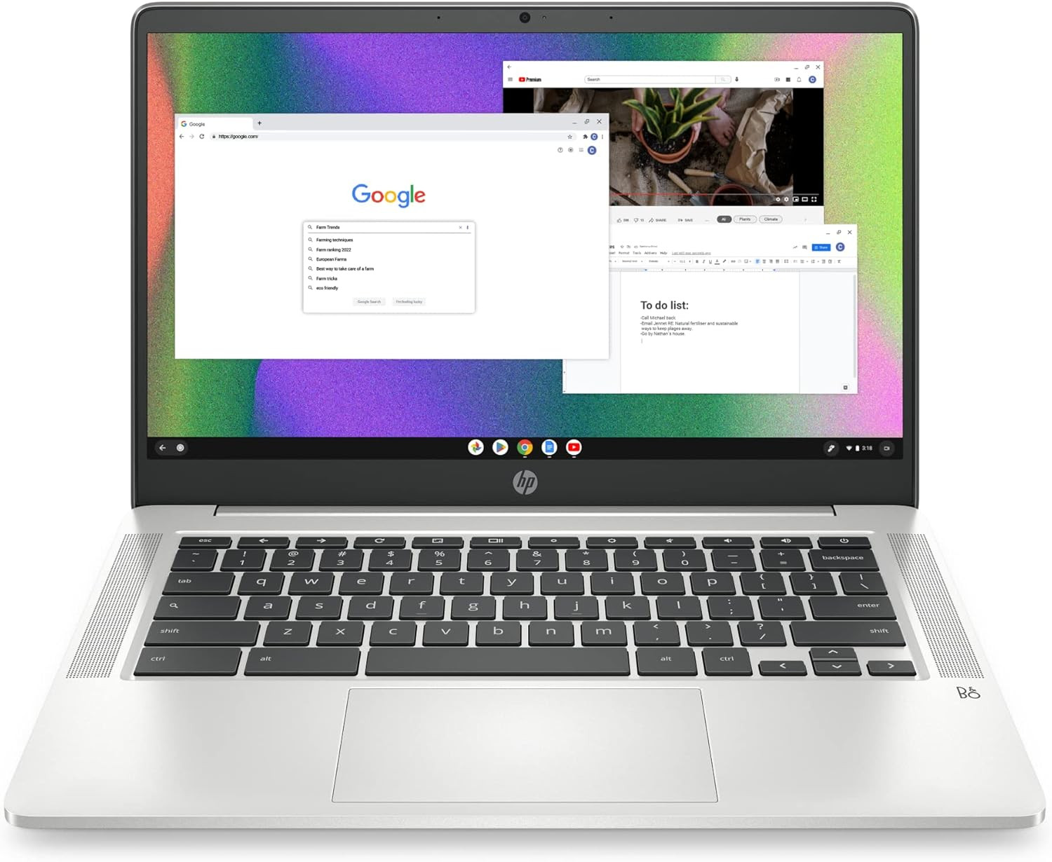 HP Chromebook 14 Laptop, Intel Celeron N4120, 4 GB RAM, 64 GB Emmc, 14″ HD Displ