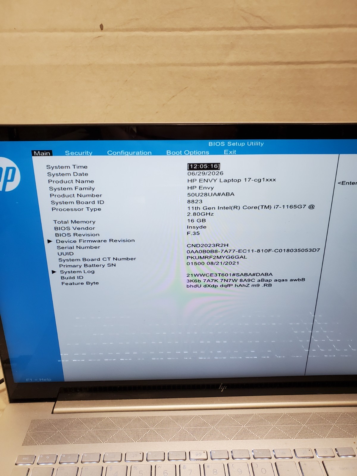 HP Envy CG-1075CL 17.3″ Laptop I7-1165G7 16GB RAM No HDD/SSD/OS! #69