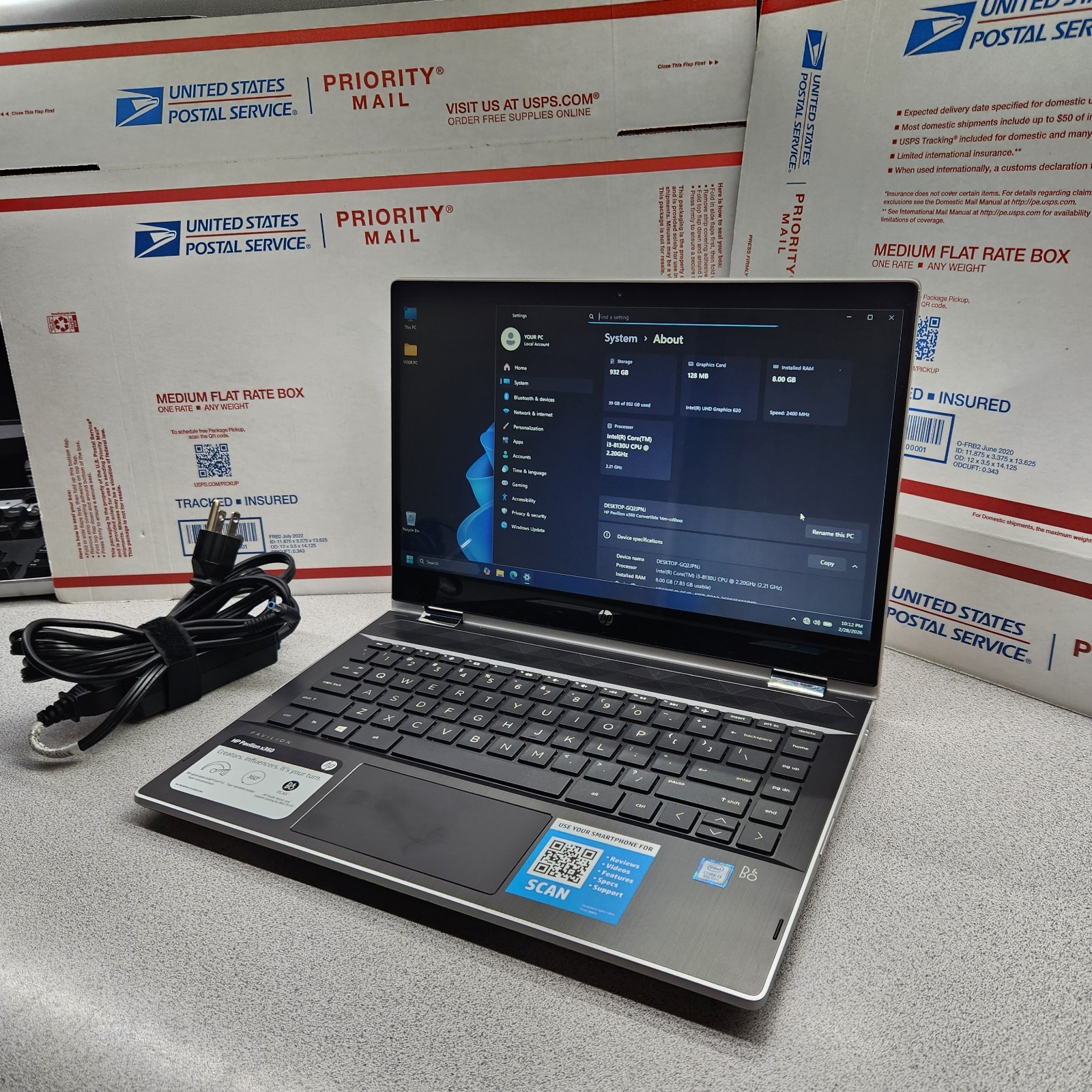 HP Pavilion x360 2-in-1 14M-CD0001DX i3-8130U 2.2GHz 8GB RAM 500GB SSD & HDD
