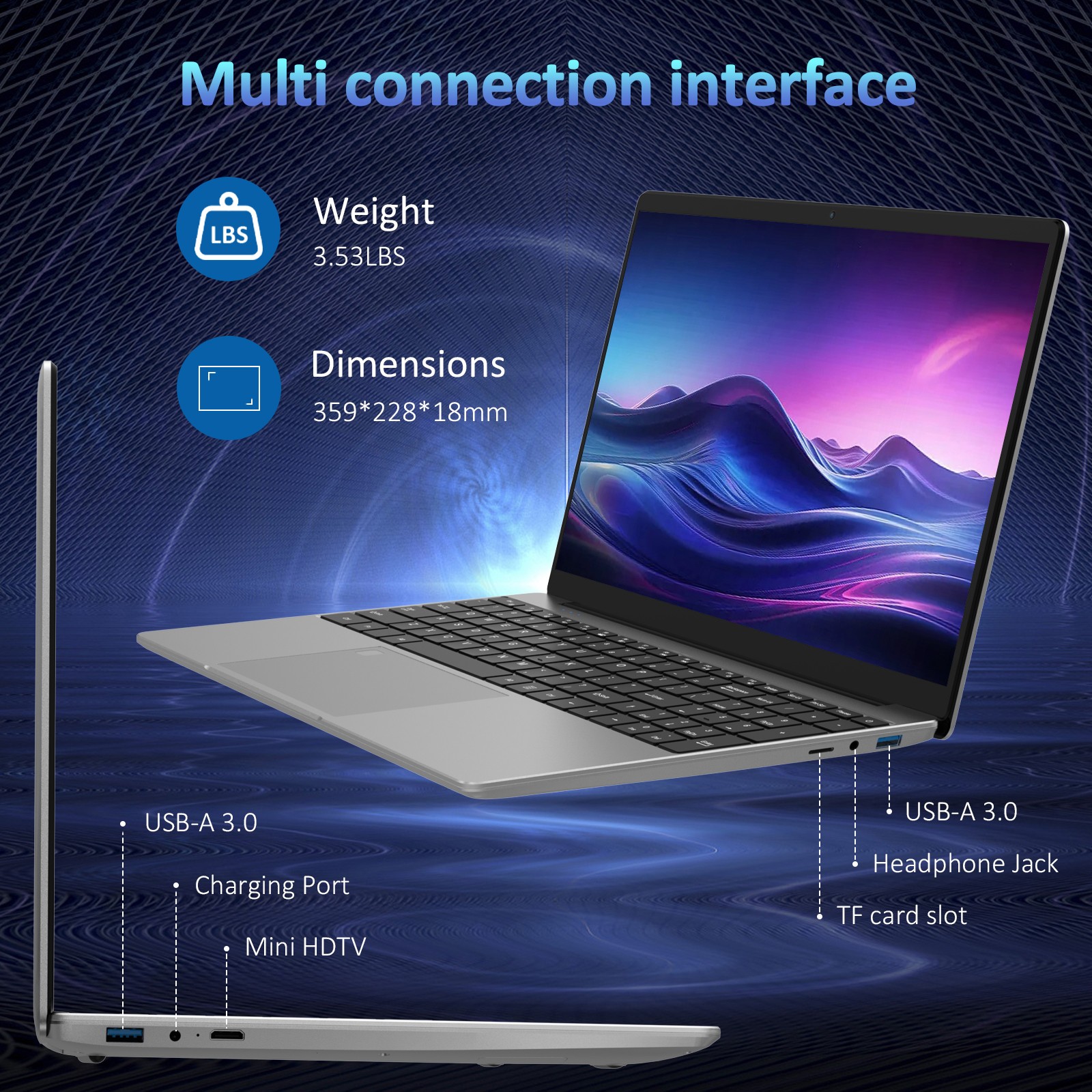 15.6″ Laptop Computer 4 Core N95 16GB+512GB Support Fingerprint, WiFi 5, BT 5.0