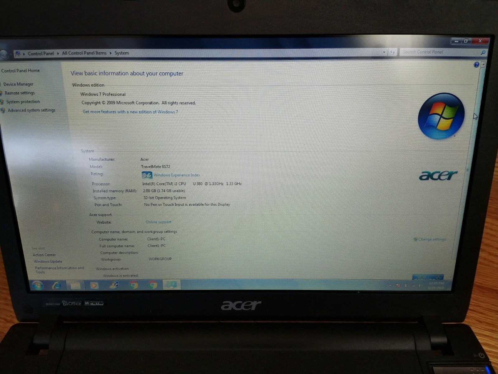 Acer TravelMate 8172 Laptop – Lightly used but WORKING for online classwork!