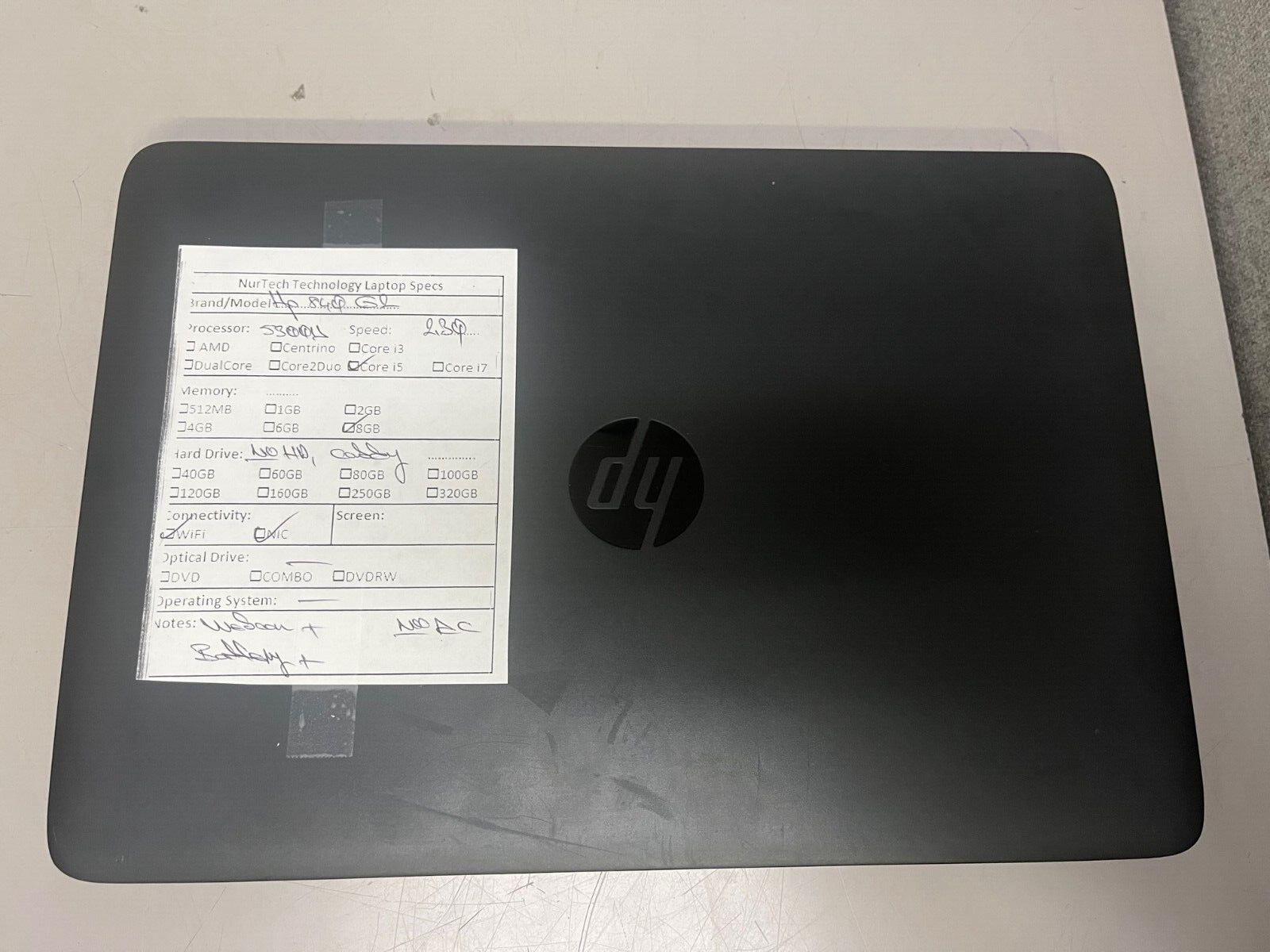 HP EliteBook 840 G2 14” i7-5600U 2.3GHz 8GB Webcam Laptop [No HD/CADDY/OS/AC]