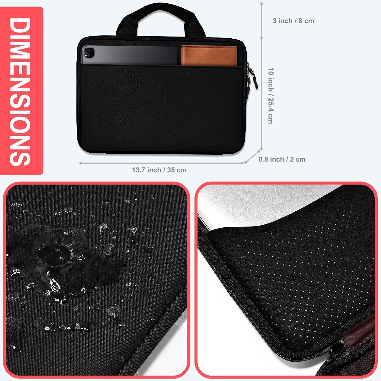 Laptop Case 13.3-14 Inch Sleeve, TSA Shockproof Handbag for MacBook Neo/Pro 14