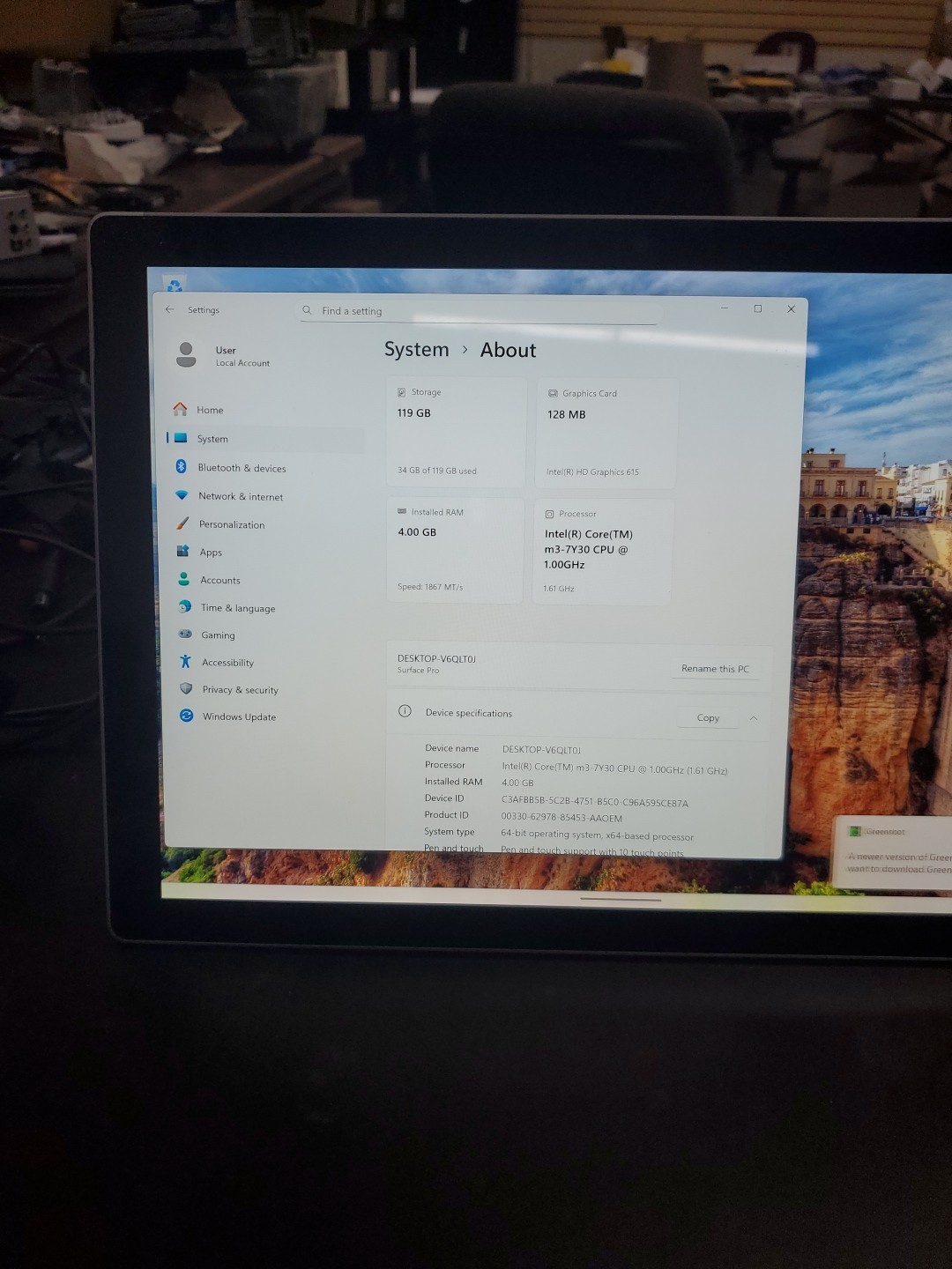 Microsoft Surface Pro (M3-7Y30, 4gb RAM 128gb SSD, W11Pro) 111225-7