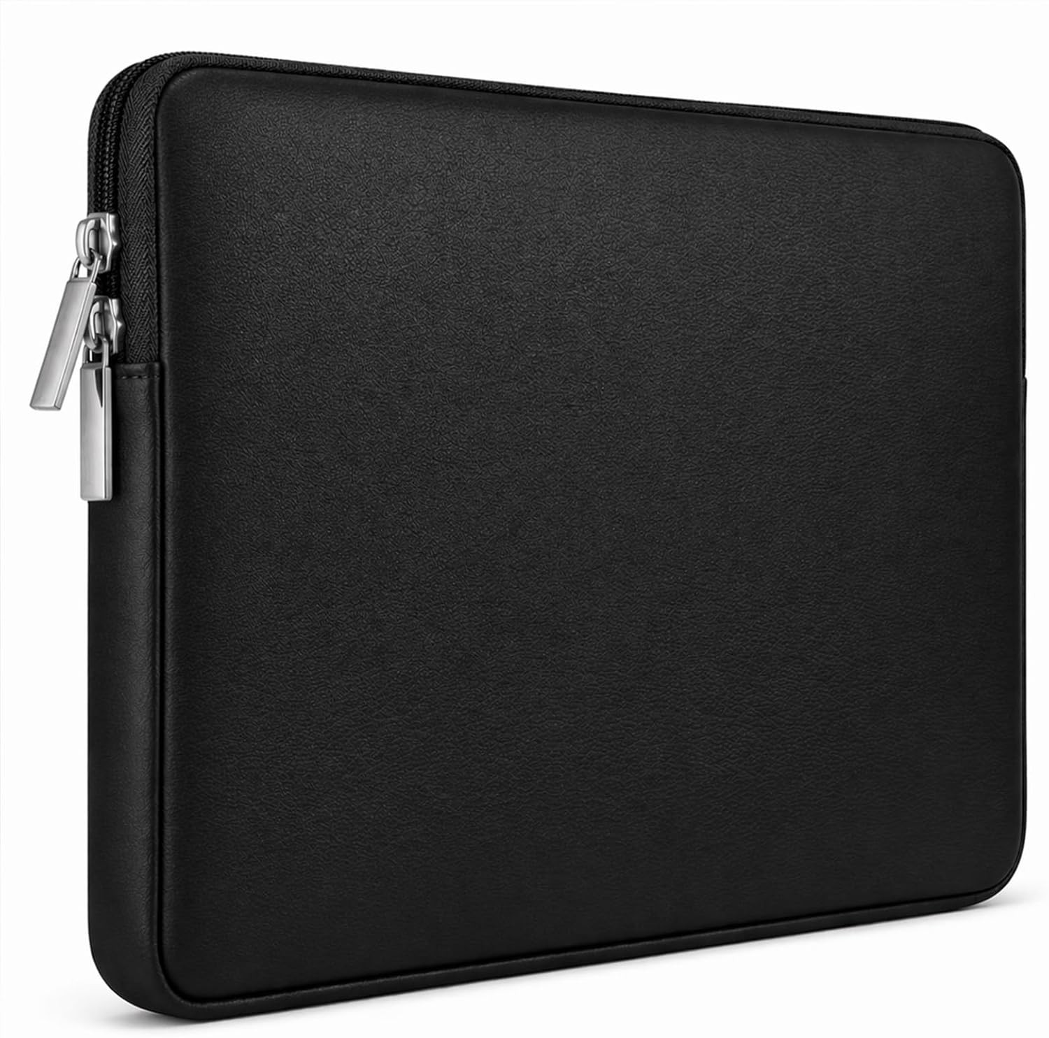13.3 Inch Laptop Sleeve Soft PU Leather Case Water Resistant Padded Zipper Cover