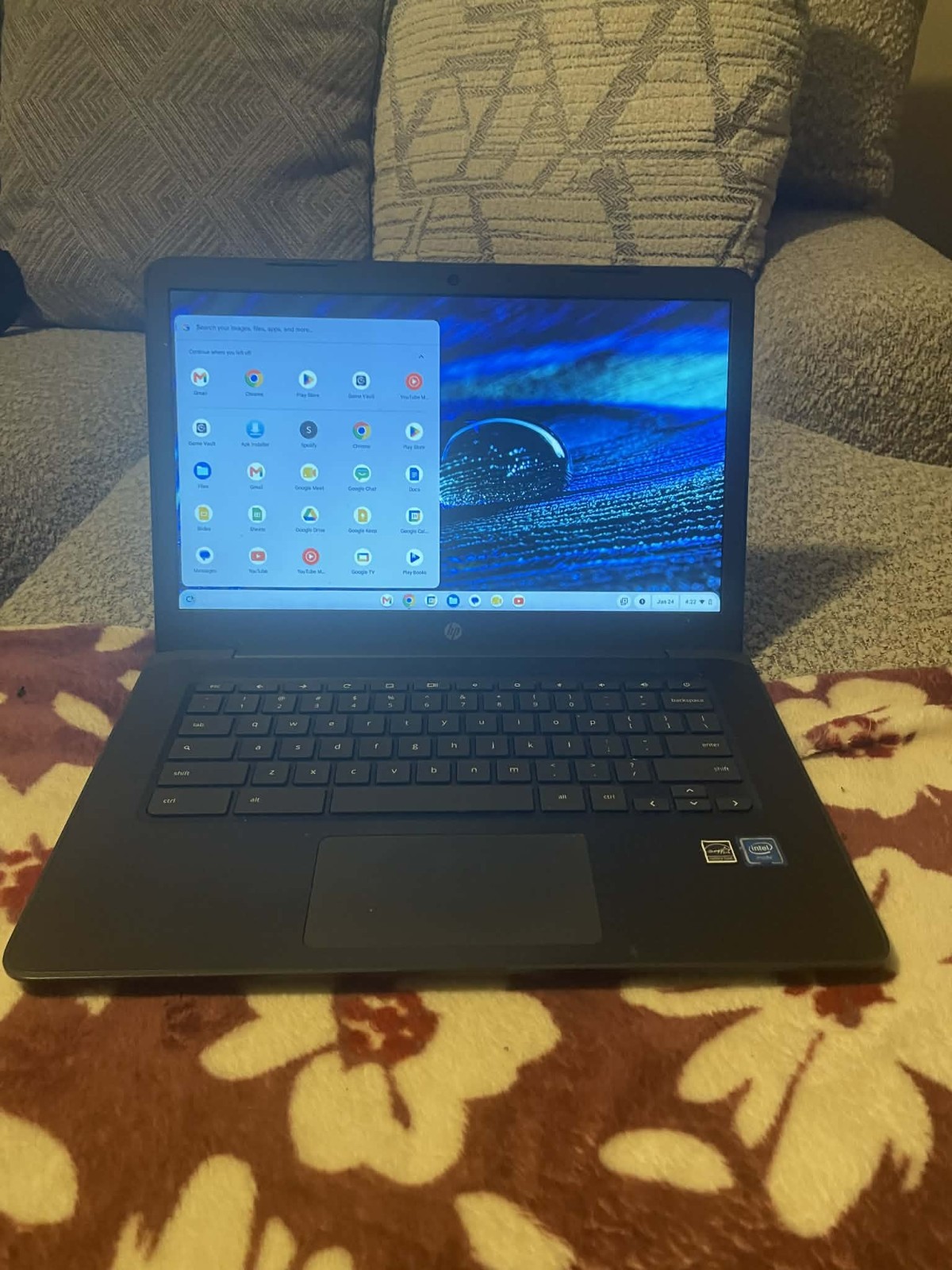 HP Chromebook 14 G5. Intel Celeron Chrome OS Grey Laptop w/ Built-In Webcam&Mic