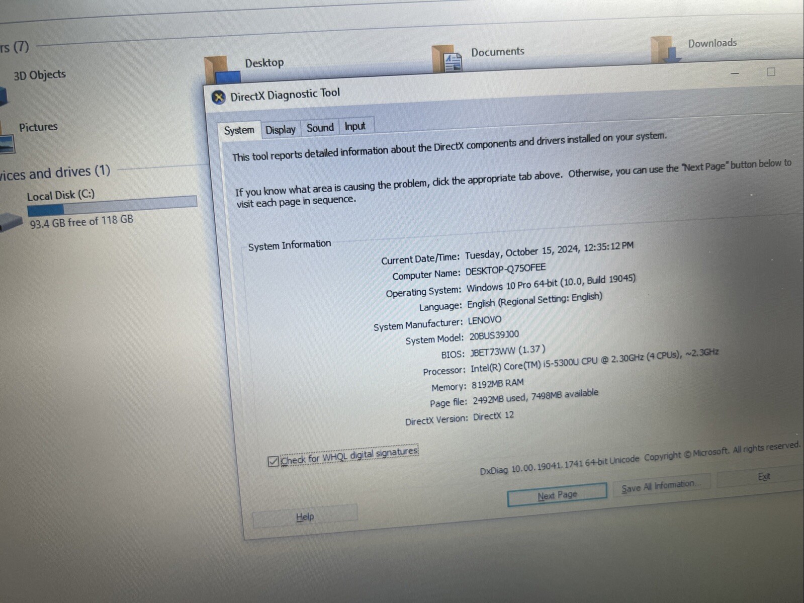 Lenovo ThinkPad T450 Core i5 5300U 2.3GHz 8GB RAM 128 GB SSD Win 10 Pro