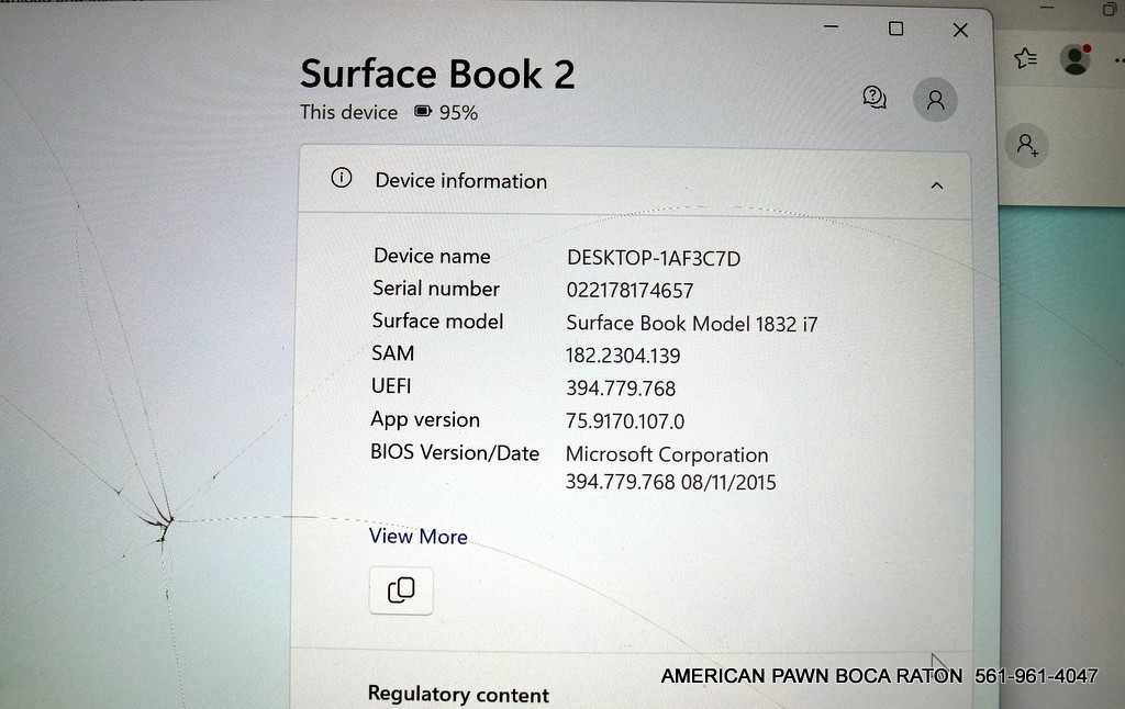 Microsoft Surface Book 1832 1TB SSD Intel Core i7 8th Gen. 1.9GHz 16GB AS IS