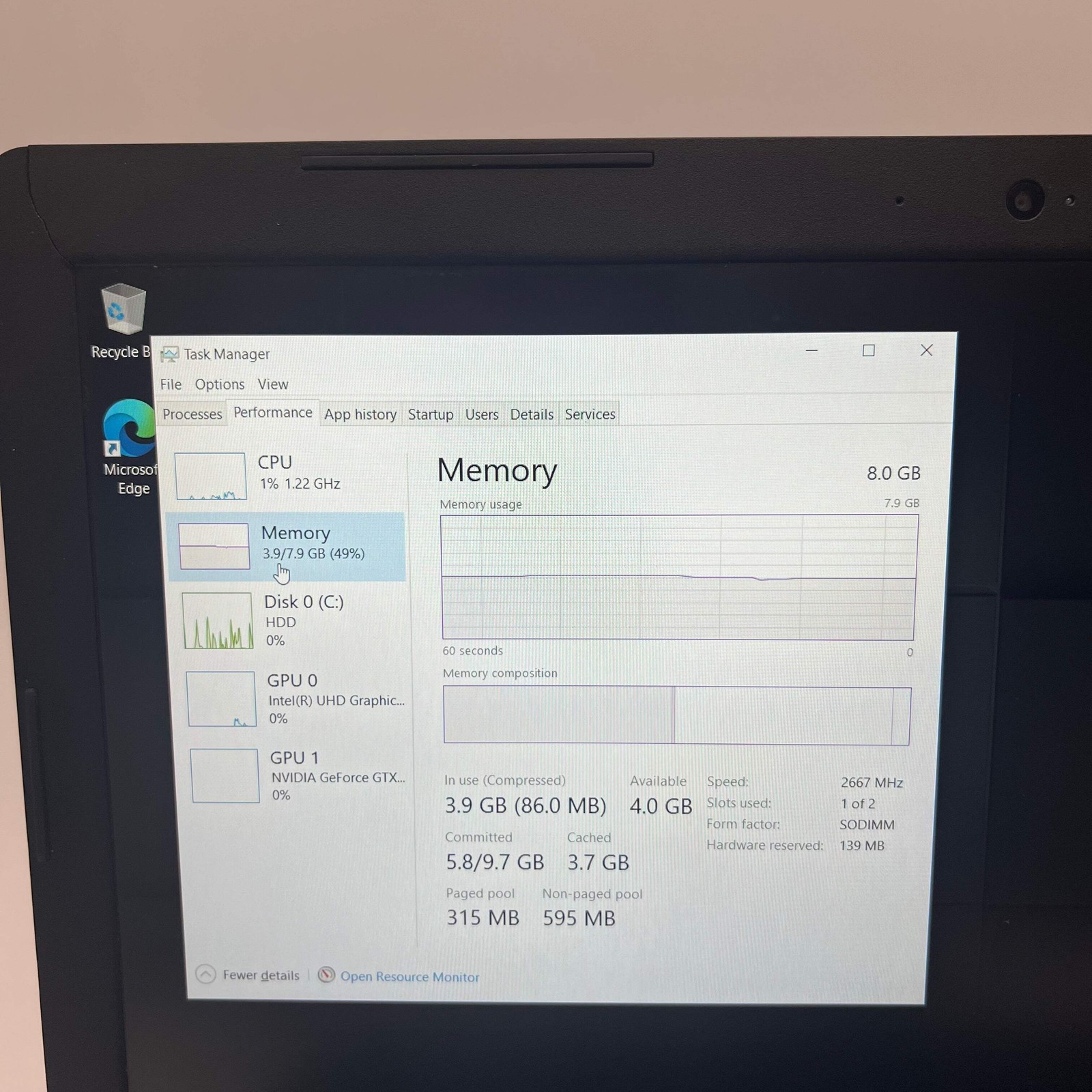 Dell G3 3579 15-Inch Laptop Core i5 8th Gen 8GB RAM 1TB GTX 1050 Used