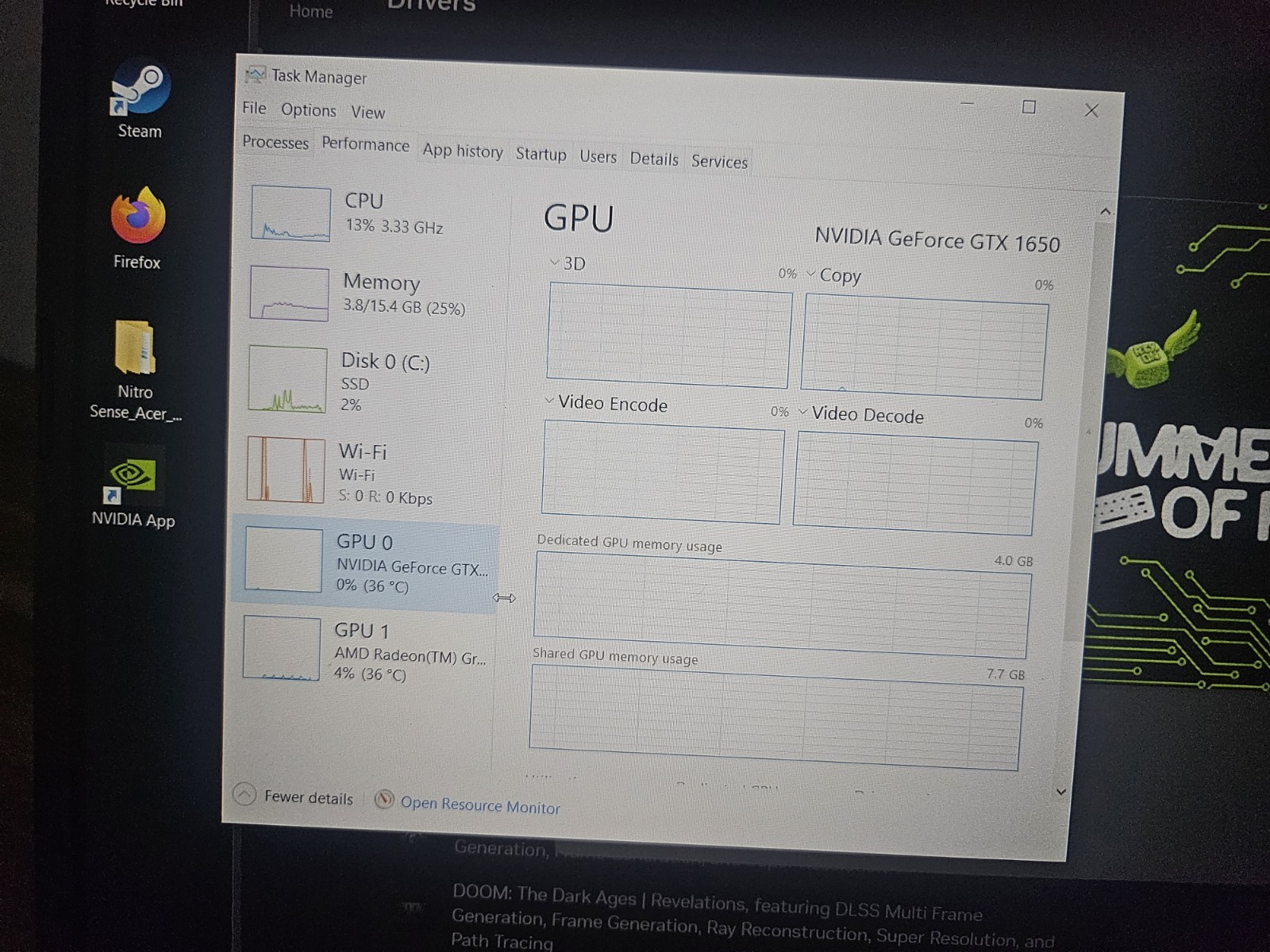 ACER NITRO 5 GAMING AN515-44 RYZEN 5 4600H 16 GB RAM GTX 1650 1TB samsung evo