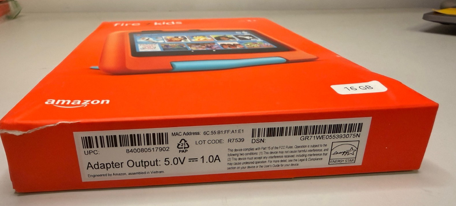 Amazon Fire 7 Kids Tablet 16GB 7″ Wi-Fi Red Case Kids+ 2022 12th Gen Tablet
