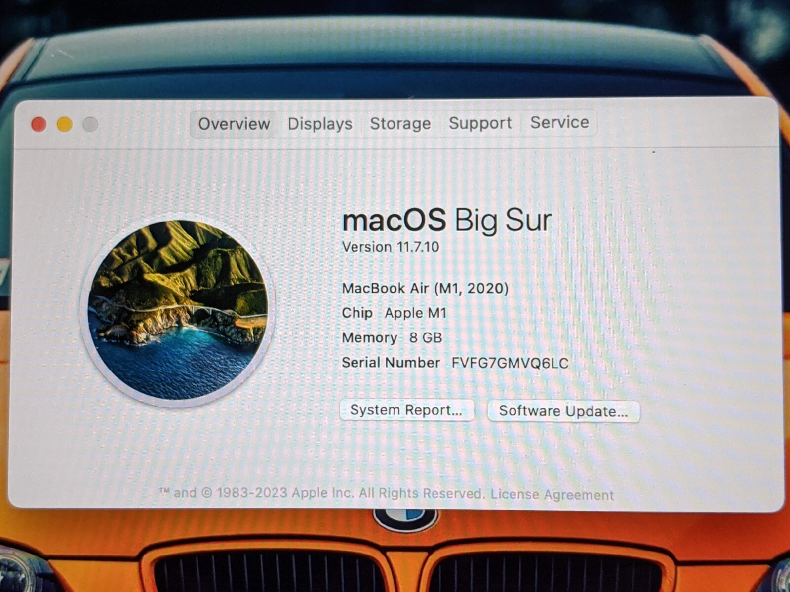 Apple MacBook Air A2337 (2020) 13.3″ M1 8CPU/7GPU 8GB 256GB OS Big Sur MGN63LL/A