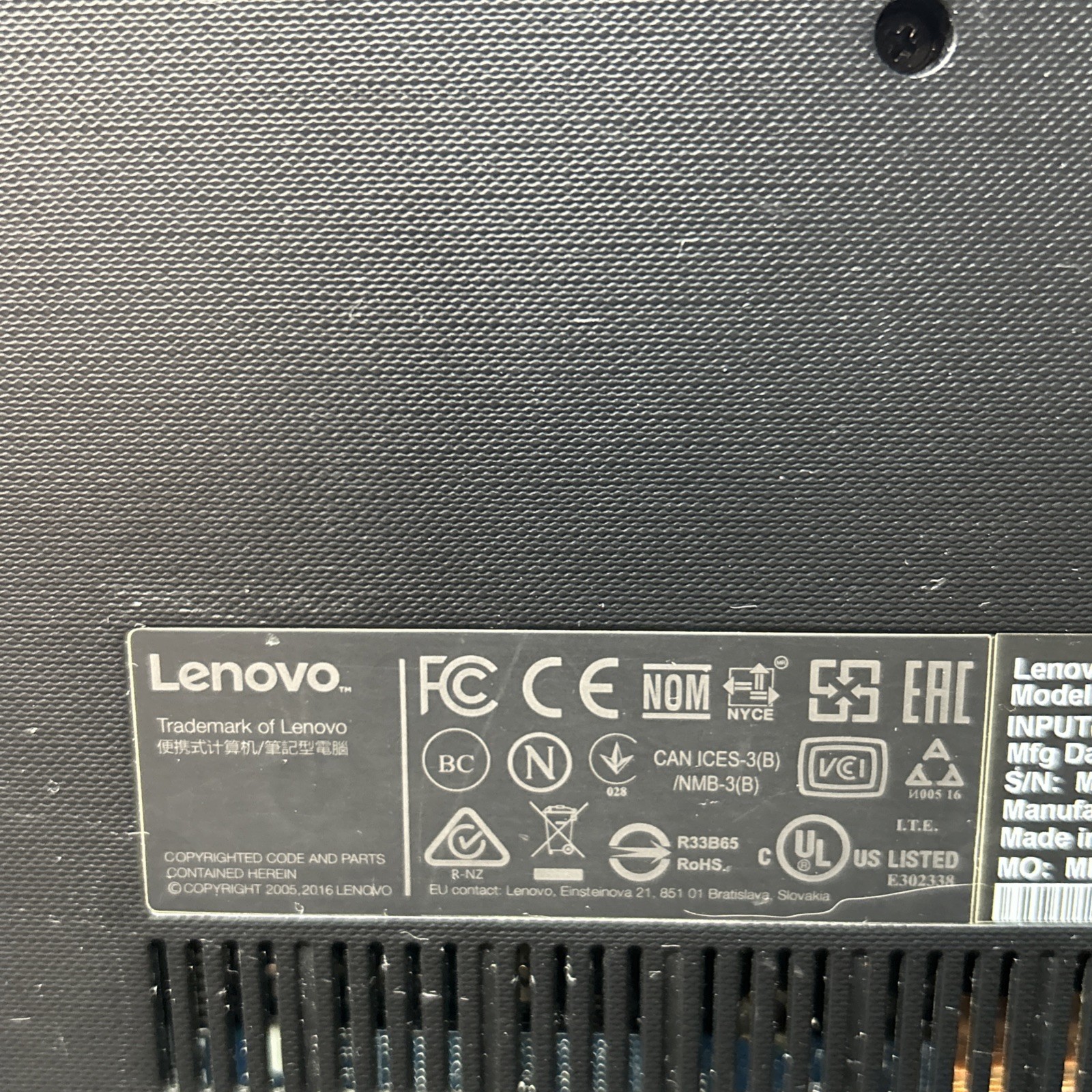 Lenovo Ideapad 110 Laptop – Good Screen – Intel i3-6100U Parts, No Charger