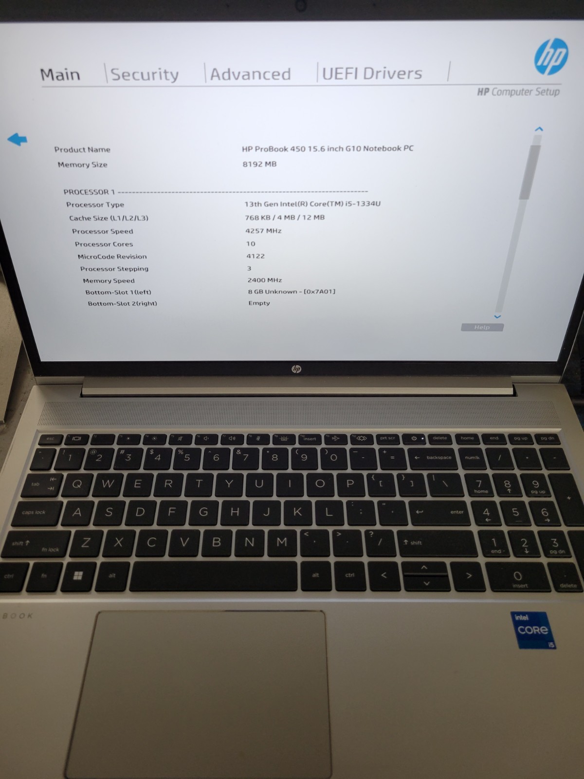 HP ProBook 450 G10 15.6″ i5-1334U@1.3GHz 8GB RAM No HD/OS *BIOS/READ* | C731