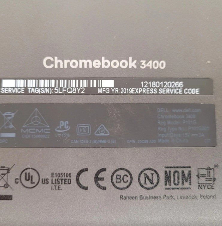 Dell Chromebook 3400 14″ – N4000 – 4GB RAM Chromebook 32GB Large Screen – Works