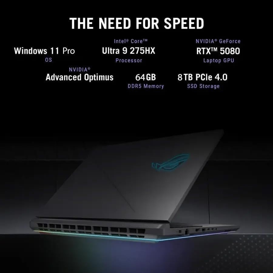 ASUS ROG Strix G18 Gaming Laptop RTX 5080 Intel Ultra 9 275HX 64GB RAM 8TB SDD
