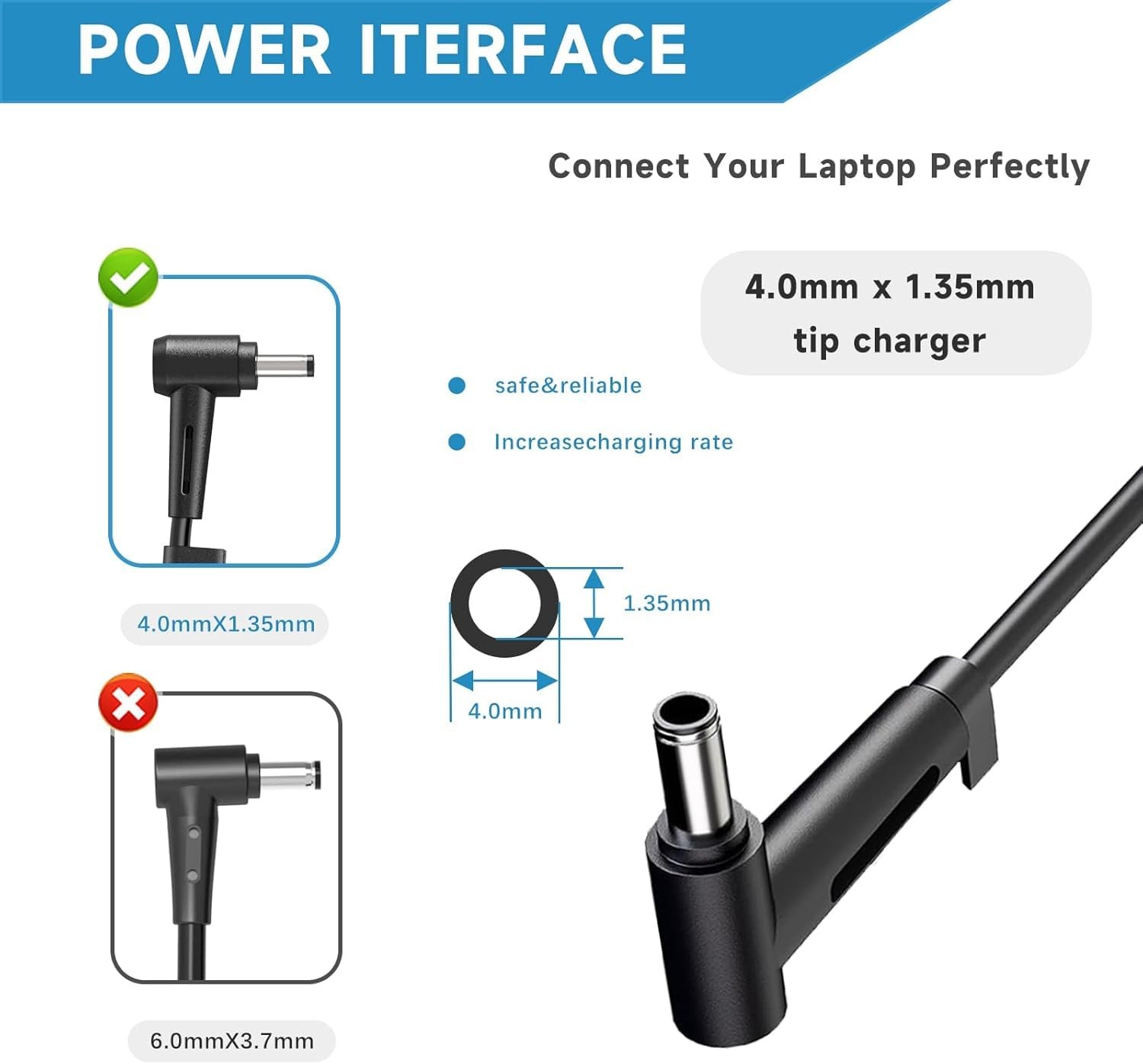 HHZ 65W/45W Laptop Charger for Asus Vivobook 14 15 17, Flip, S Series